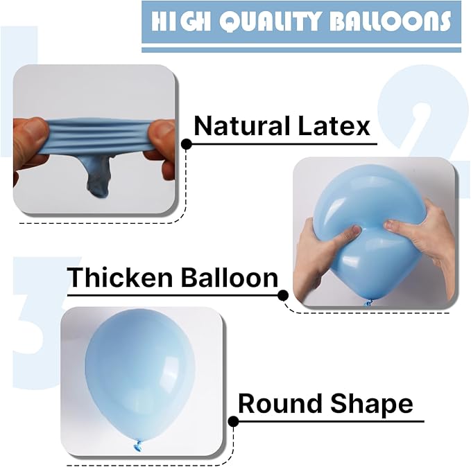 PartyWoo Light Blue Balloons 85 pcs Different Sizes of 18 12 10 5 Inch Baby Pastel Sky Aqua Blue Balloon Arch Kit Garland for Graduation Baby Shower Gender Reveal Birthday Party Decorations Blue-Y4
