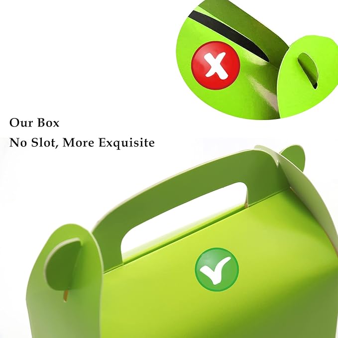 Oletx 30-Pack Green Party Favor Treat Boxes, Goodie Gable Paper Gift Boxes with Handles. Perfect for Gardening/Green Thumbs Party Decoration Supplies and St Patricks Day Gift Giving