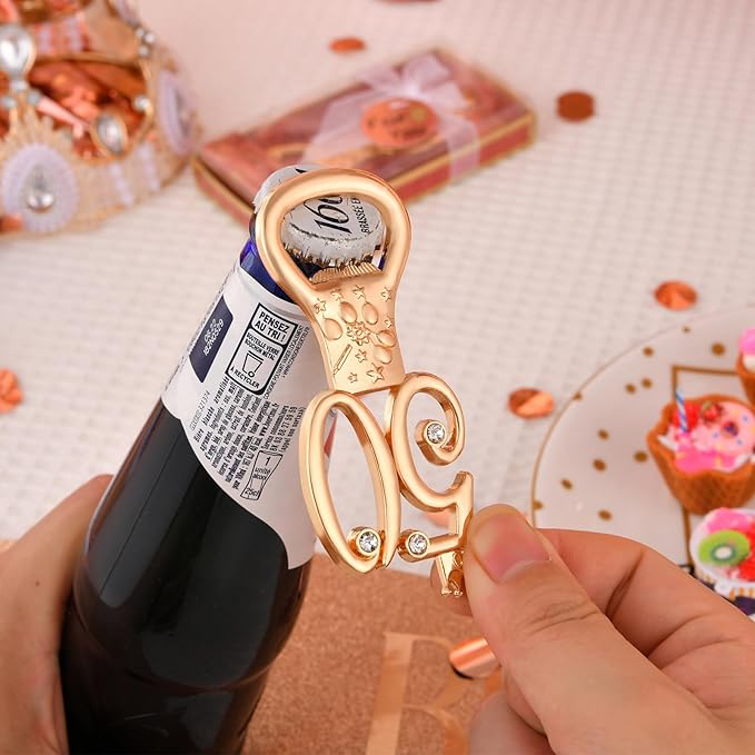 wxfdac 24Pcs 50th Birthday Bottle Openers - Gold, Metal - Bottle Opener - 50th Birthday Parties, Wedding Anniversaries