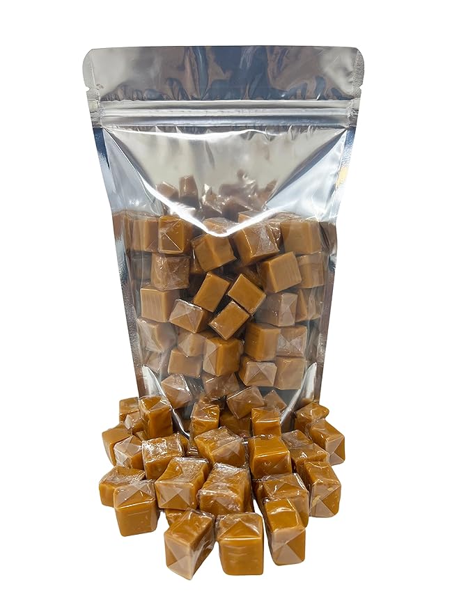 Holiday Special Soft Vanilla Caramel Chews - 1 lb - Chewy Old Fashioned Carmel Square Gourmet Candy Snack Bites - American Classic Vintage Candies - Individually Wrapped, 16 oz.