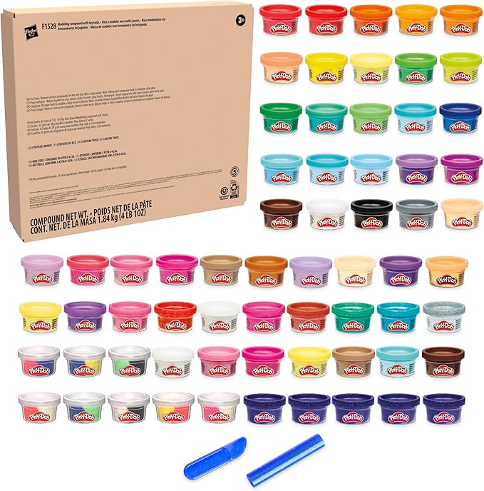 Play-Doh Ultimate Color Collection 65-Pack of 1-oz Cans, Includes Sparkle, Confetti & Color Burst, Back to School Classroom Supplies, Preschool Toys, Ages 2+ (Amazon Exclusive)