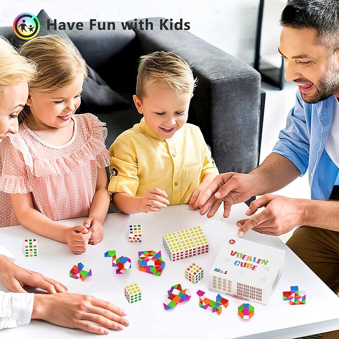 Vdealen 32 Pack Mini Cube&Fidget Snake Cube Puzzle Party Favors for Kids, School Rewards&Classroom Prize for Students, Goodie Bag Stocking Stuffers, Gift for Birthday Valentine Easter Christmas