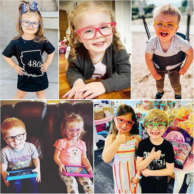 SUNOVELTIES 12 Pack Black Pretend Play Glasses Bulk, Boys Girls Birthday Party Favors No Lens Frame Fake Glasses
