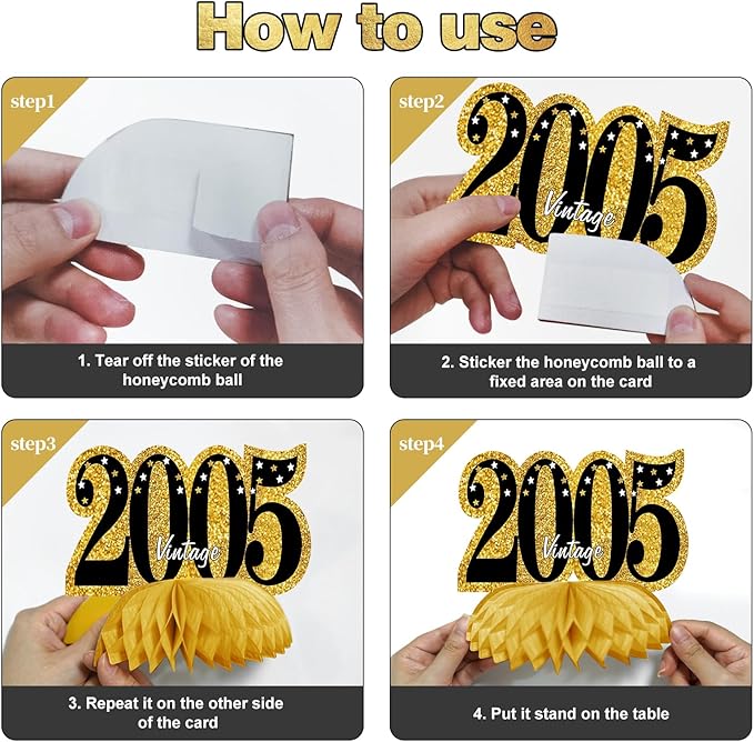 Kuxriox 11Pcs 21st Birthday Decorations Kit for Men Women, Black Gold Happy 21st Birthday Banner, Awesome Since 2005 Centerpieces Swirls Party Supplies, Twenty-one Bday Banner Ceiling Table Topper Sign