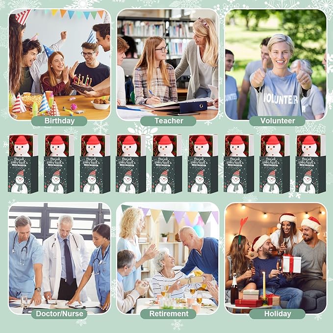 Wettarn 24 Sets Winter Break Gifts Snowman Stress Balls with Support Gift Boxes Bulk Christmas Party Favors for Teachers Relief Toys Office Prizes Holiday Stuffers