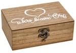Juvale Ring Bearer Box - 6 x 4 x 2 in, Brown Rustic Wood - Wedding Ring Box for Ceremony with Burlap Pillow & Mr & Mrs Inscription