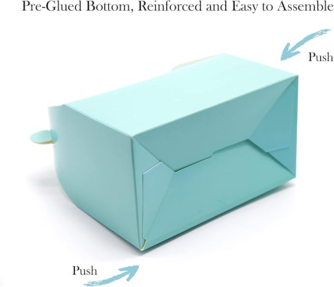 Oletx 30-Pack Blue Party Favor Treat Boxes, Goodie Boxes, Gable Paper Gift Boxes with Handles. Perfect for Prince Party and Baby Shower Decoration Supplies