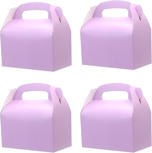 Oletx 30-Pack Purple Party Favor Treat Boxes, Goodie Boxes, Gable Paper Gift Boxes with Handles. Perfect for Purple Birthday Party Baby Shower Decoration Supplies.