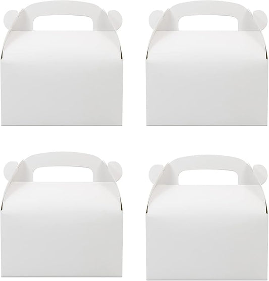 Oletx 30-Pack White Party Favor Treat Boxes, Goodie Gable Paper Gift Boxes with Handles. Perfect for Wedding, Birthday, Graduation, Babyshower.