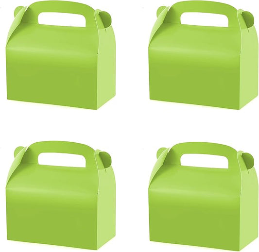 Oletx 30-Pack Green Party Favor Treat Boxes, Goodie Gable Paper Gift Boxes with Handles. Perfect for Gardening/Green Thumbs Party Decoration Supplies and St Patricks Day Gift Giving