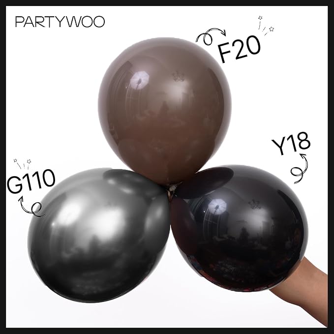 PartyWoo Black Balloons 85 pcs Different Sizes of 18 12 10 5 Inch Black Balloons Arch Kit Garland for Baby Shower Birthday Graduation Casino Gaming Anniversary Race Car Party Decorations Black-Y18