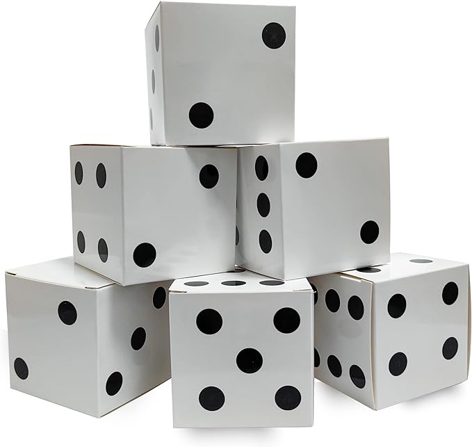Eylola 12 Pcs White Dice Favor Boxes 6 x 6 x 6 Inch dice Boxes Bulk for centerpieces Casino Party Decorations Game Night Decorations Casino Themed Party Goodie Boxes Gift Box