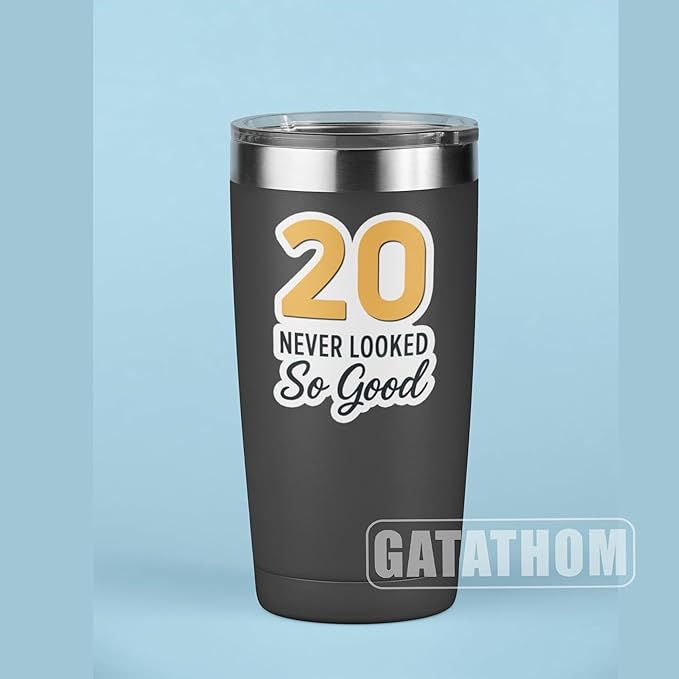 (3PCS) 20 Never Looked So Good Sticker – Happy 20th Birthday, Waterproof Vinyl Decals for Party Decor, Scrapbooking, Water Bottles, Tumblers, Laptops, Size 3" x 2.5 "