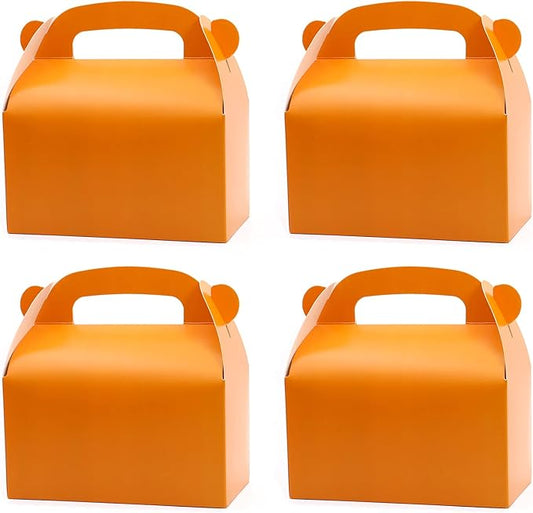 Oletx 30-Pack Orange Party Favor Treat Boxes, Goodie Boxes, Candy Box, Gable Paper Gift Boxes with Handles. Perfect for Orange Citrus Themed Brunch Party Decoration Supplies