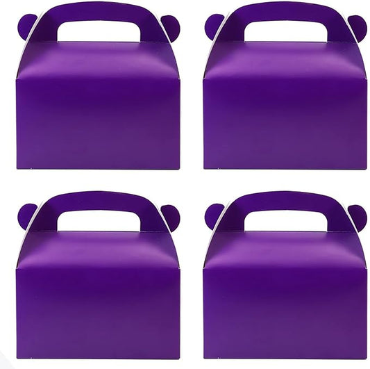 Oletx 30-Pack Dark Purple Party Favor Treat Boxes, Goodie Boxes, Gable Paper Gift Boxes with Handles. Perfect for Purple Birthday Party Baby Shower Decoration Supplies