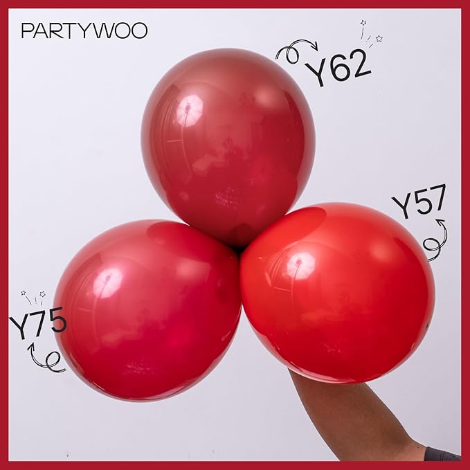 PartyWoo Red Balloons 85 pcs Different Sizes of 18 12 10 5 Inch Red Balloon Arch Kit Garland for Birthday Graduation Bachelorette Citizenship Anniversary Cherry Casino Theme Party Decorations Red-Y57