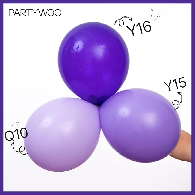 PartyWoo Dark Purple Balloons 85pcs Different Sizes of 18 12 10 5 Inch Royal Purple Balloon Arch Kit Garland for Birthday Baby Shower Graduation Anniversary Bachelorette Party Decorations Purple-Y16
