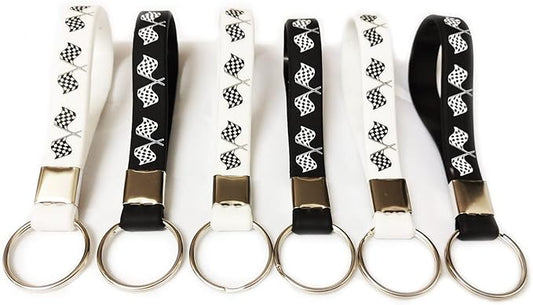 Oringaga 24PCS Racing Party Flag Rubber Keychains for Kids, Sports/Racing/Dirt Bike/Baby Shower Birthday Party Supplies Decorations Gifts Prize Goodie Bag Favors Rubber Keychain