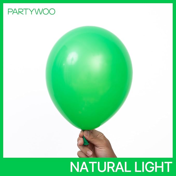 PartyWoo Green Balloons, 85 pcs Green Balloons Different Sizes Pack of 18 Inch 12 Inch 10 Inch 5 Inch for Balloon Garland Arch as Birthday Decorations, Wedding Decorations, Baby Shower Decorations
