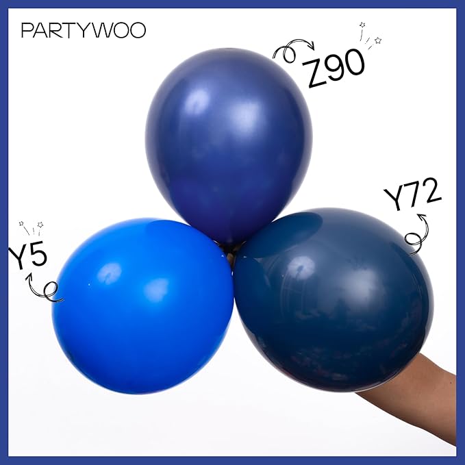 PartyWoo Navy Blue Balloons 85pcs Different Sizes of 18 12 10 5 Inch Dark Blue Balloon Arch Kit Garland for Graduation Wedding Sports Baby Shower Birthday Bachelorette Party Decorations Blue-Z90