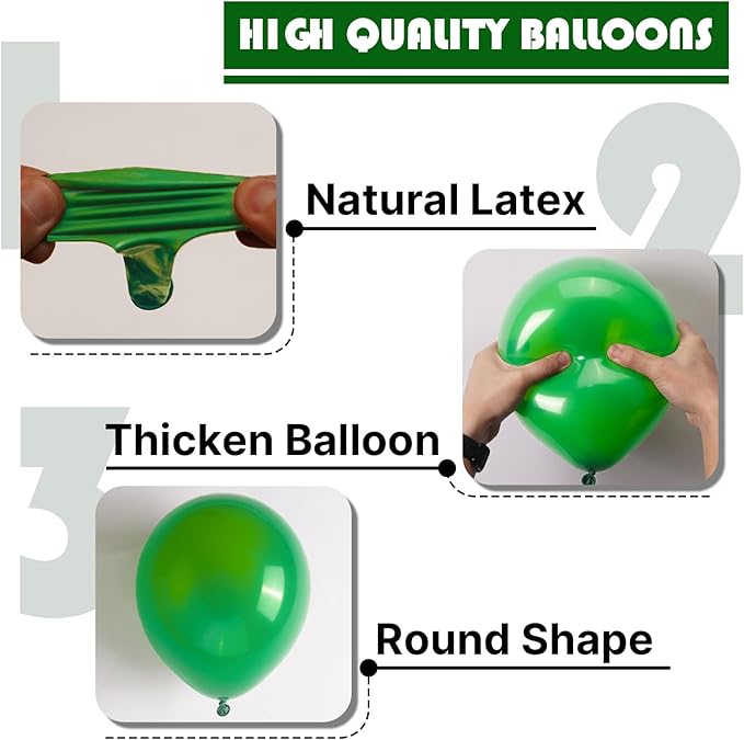 PartyWoo Green Balloons, 85 pcs Green Balloons Different Sizes Pack of 18 Inch 12 Inch 10 Inch 5 Inch for Balloon Garland Arch as Birthday Decorations, Wedding Decorations, Baby Shower Decorations