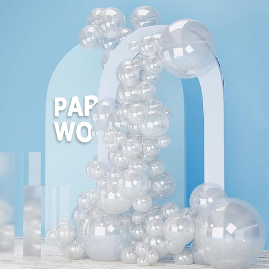 PartyWoo Clear Balloons 85pcs Different Sizes of 18 12 10 5 Inch Transparent Balloon Arch Kit for Graduation Wedding Baby Shower Bridal Shower Anniversary Birthday Party Decorations Clear-Y2
