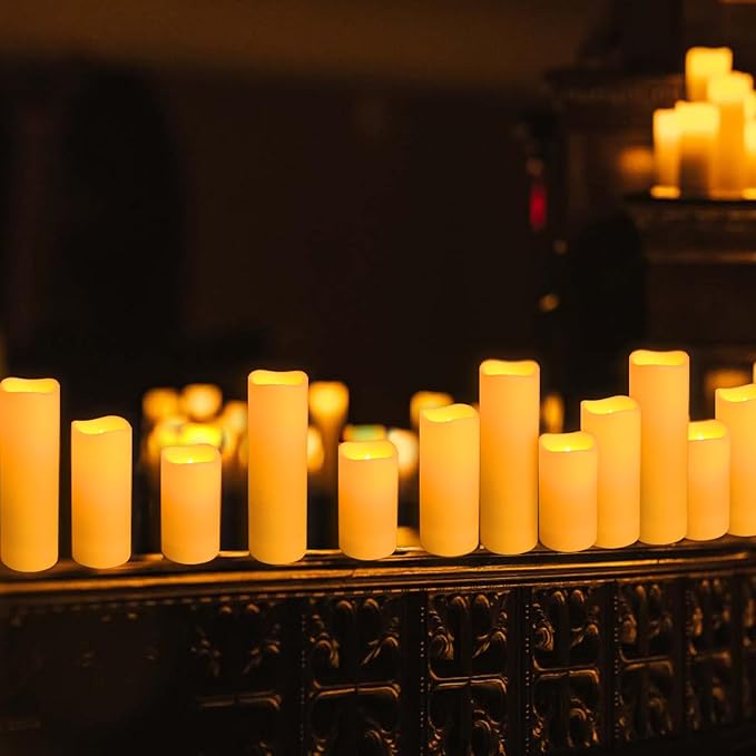 fclayvts 96-Pack LED Flameless Candles with Remote Control - Perfect for Parties, and Special Occasions(Three Sizes)