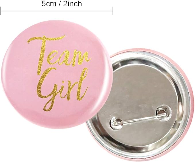 Gender Reveal Button Pins 50 Pcs, Team Boy Girl Button Pins, Pink blue Button Pin for Baby Shower Party Favors Gender Reveal Party Supplies.