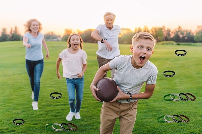 36 PCS Football Motivational Rubber Bracelets - Super Bowl Sports/Football Birthday Party Favors Supplies Decorations Gifts Prize Silicone Wristbands