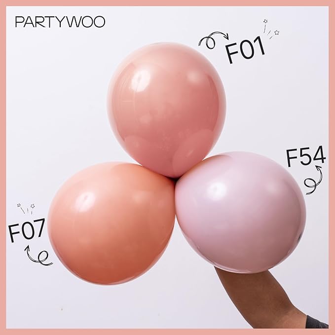 PartyWoo Dusty Pink Balloons 85pcs Different Sizes of 18 12 10 5 Inch Blush Pink Dusty Rose Boho Netural Balloon Arch Kit Garland for Baby Shower Princess Girl Birthday Party Decorations Pink-F01