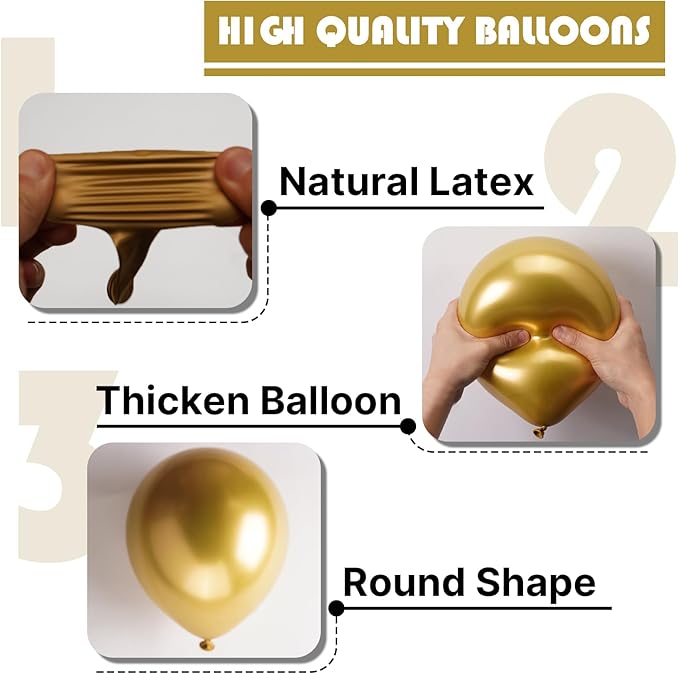 PartyWoo Gold Balloons 85pcs Different Sizes of 18 12 10 5 Inch Gold Balloon Arch Kit Garland for Birthday Wedding Anniversary Baby Shower Graduation Retirement Casino Party Decorations Gold-G101