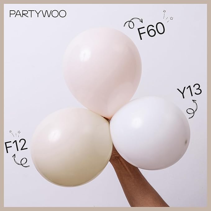 PartyWoo White Balloons 85 pcs Different Sizes Pack of 18 12 10 5 Inch Matte White Latex Balloon Arch Kit Garland for Wedding Bridal Graduation Baby Shower Birthday Party Decorations White-Y13