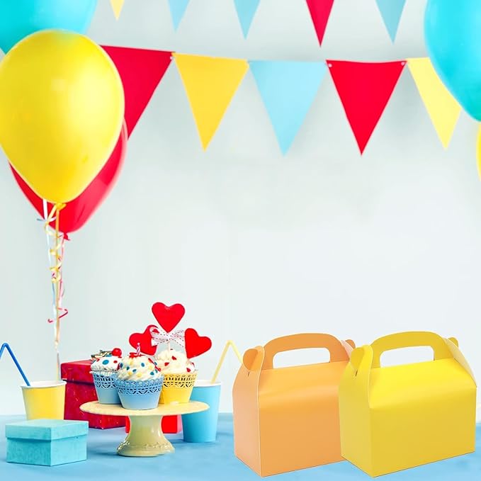 Oletx 30-Pack Orange Party Favor Treat Boxes, Goodie Boxes, Candy Box, Gable Paper Gift Boxes with Handles. Perfect for Orange Citrus Themed Brunch Party Decoration Supplies