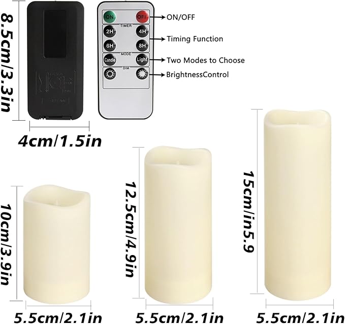 fclayvts 72-Pack LED Flameless Candles with Remote Control -Flickering Flameless Candles-Remote Timer Perfect for Wedding Parties, and Special Occasions(Three Sizes)