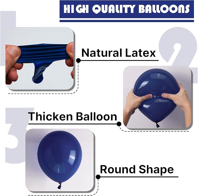 PartyWoo Navy Blue Balloons 85pcs Different Sizes of 18 12 10 5 Inch Dark Blue Balloon Arch Kit Garland for Graduation Wedding Sports Baby Shower Birthday Bachelorette Party Decorations Blue-Z90