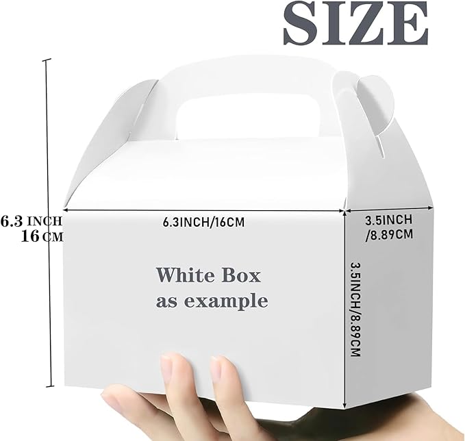 Oletx 30-Pack Gold Party Favor Treat Boxes, Goodie Boxes, Gable Paper Gift Boxes with Handles. Perfect for Wedding, Birthday, Graduation, Babyshower.