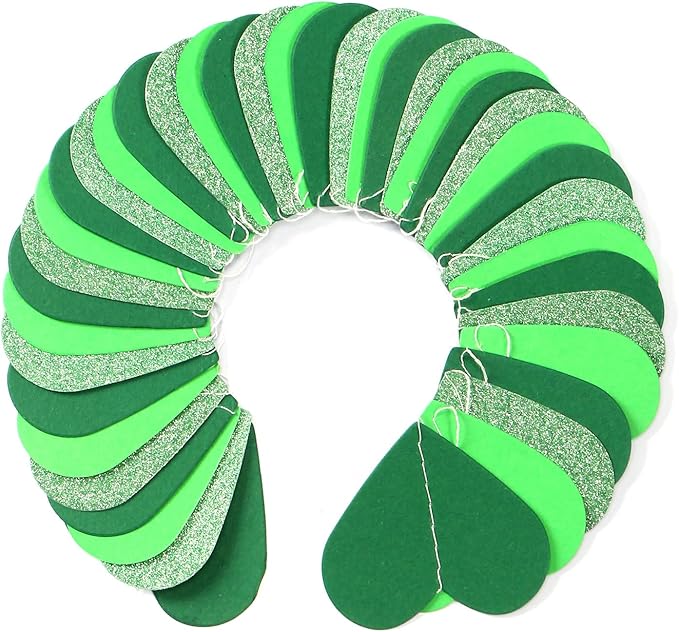 Green Party-Decorations Heart Paper-Garland Streamers-Banner - 52Ft St Patricks Day Decorations, Spring Summer Birthday Wedding Engagement Baby Shower Hanging Decor Ouruola