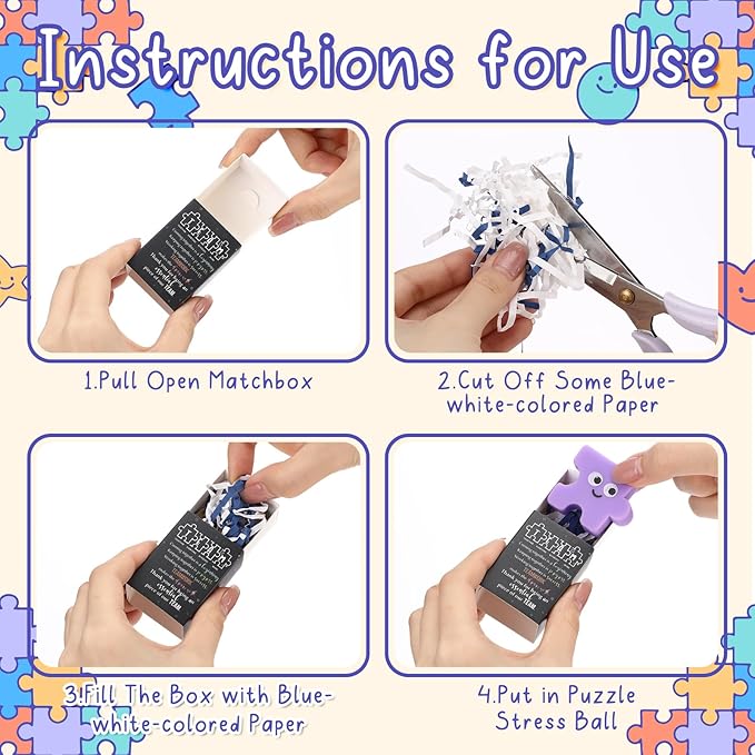 Wettarn 48 Sets Employee Appreciation Gifts Team Puzzle Piece Stress Balls Bulk with Thank You Gift Boxes Party Favors for Team Building Recognition Christmas Birthday Desk Decor