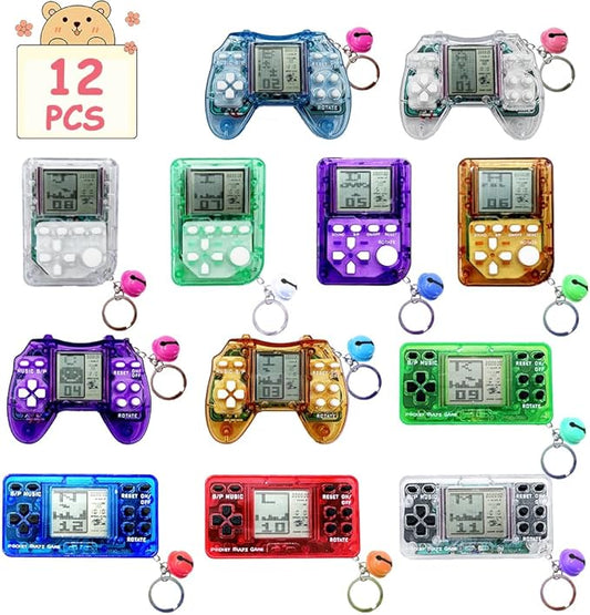 Hatende 12Pcs Video Game Party Favors for Kids,Mini Game Console Keychain for Kids Boys Birthday Supplies Gaming Party Favors Classroom Prizes