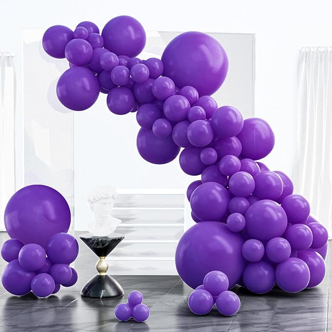 PartyWoo Dark Purple Balloons 85pcs Different Sizes of 18 12 10 5 Inch Royal Purple Balloon Arch Kit Garland for Birthday Baby Shower Graduation Anniversary Bachelorette Party Decorations Purple-Y16