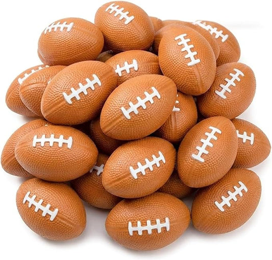 ALISSAR 20-Pack 3.4" Mini Football Stress Balls, Mini Foam Footballs for Football Party Superbowl Decoration, School Carnival Reward Gift