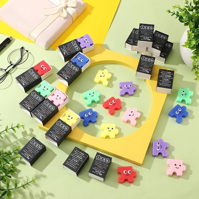 Wettarn 48 Sets Employee Appreciation Gifts Team Puzzle Piece Stress Balls Bulk with Thank You Gift Boxes Party Favors for Team Building Recognition Christmas Birthday Desk Decor