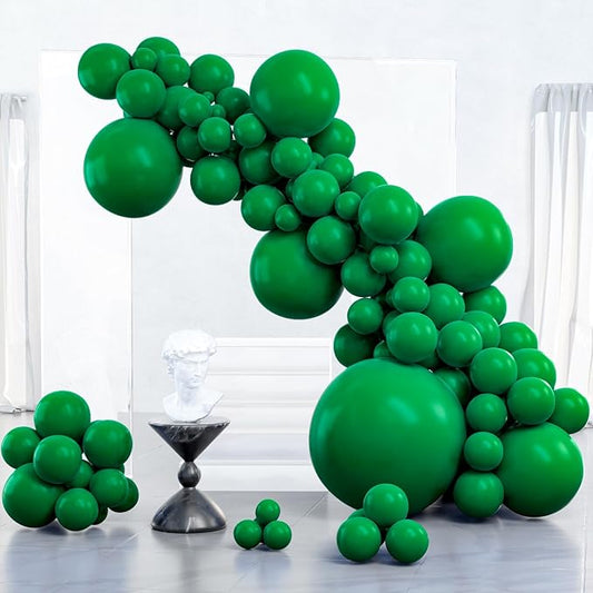 PartyWoo Dark Green Balloons 127 pcs Different Sizes of 36 18 12 10 5 Inch Hunter Emerald Forest Green Balloon Arch Kit Garland for Graduation Christmas Jungle Birthday Party Decorations Green-Y56