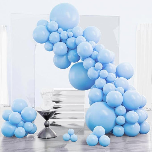 PartyWoo Light Blue Balloons 85 pcs Different Sizes of 18 12 10 5 Inch Baby Pastel Sky Aqua Blue Balloon Arch Kit Garland for Graduation Baby Shower Gender Reveal Birthday Party Decorations Blue-Y4