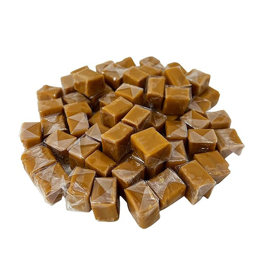 Holiday Special Soft Vanilla Caramel Chews - 1 lb - Chewy Old Fashioned Carmel Square Gourmet Candy Snack Bites - American Classic Vintage Candies - Individually Wrapped, 16 oz.
