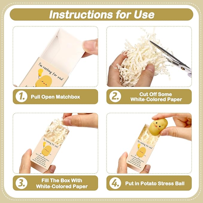 Wettarn 24 Sets Potato Support Gifts Cute Stress Balls with Gift Boxes Inspirational Party Favors for Employee Coworker Friends Office Positive Relief Desk Decor