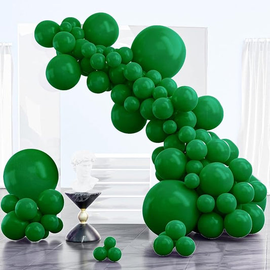 PartyWoo Dark Green Balloons 85pcs Different Sizes of 18 12 10 5 Inch Emerald Hunter Forest Green Balloon Arch Kit for Birthday Christmas Graduation Dinosaur Jungle Theme Party Decorations Green-Y56