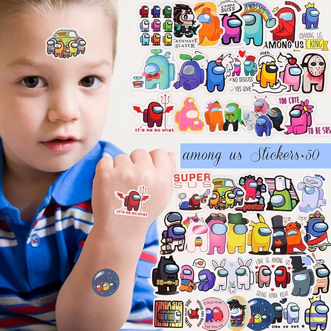 JUNIQUTE 72 PCS Video Game Party Favors Keychain Ring Brooch Stickers Pass Ticket Lanyard Party Gift Bags for Cartoon Fans Birthday Party Supplies Decorations