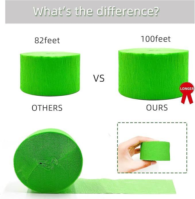 600 feet Glow Crepe Paper Streamers UV Glow Party Neon Streamer Decorations Glow in The Dark Black Light Reactive Fluorescent Neon Paper Party Streamers Wedding Birthday Blacklight Party Supplies