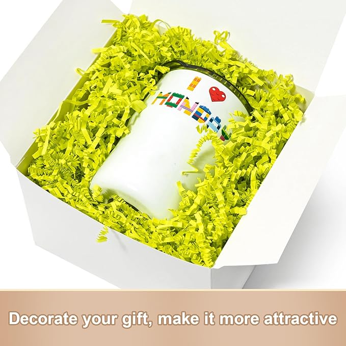 Wowxyz 1 LB Crinkle Cut Paper Shred Light Green Crinkle Shredded Paper for Gift Baskets - Gift Box Bag Filler - Confetti Stuffing for Birthday, Holiday Present Packaging Wrapping